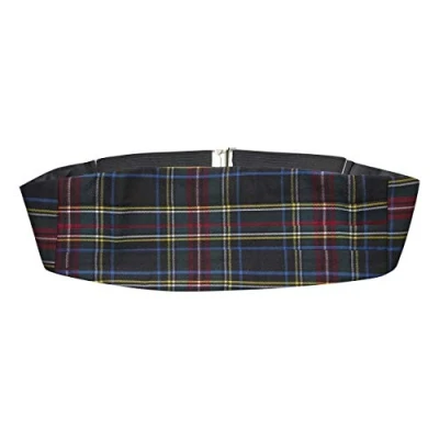 Image of King &amp; Priory Traditional Dark Green Tartan Cummerbund, Scotland