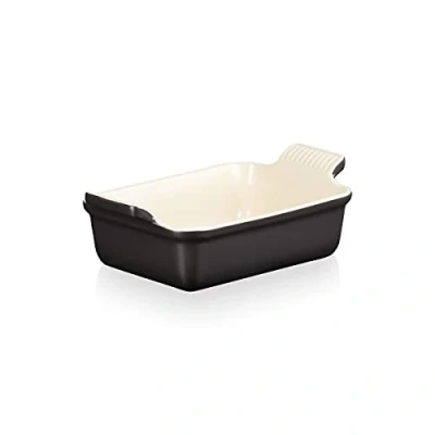 Image of Le Creuset Matte Black Stoneware Small 19cm Heritage Rectangular Dish