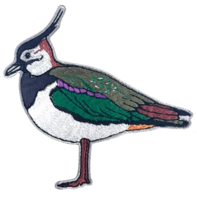 Image of Pawprint Family Lapwing Bird Sew on Patch Official Merchandise Supporting The RSPB