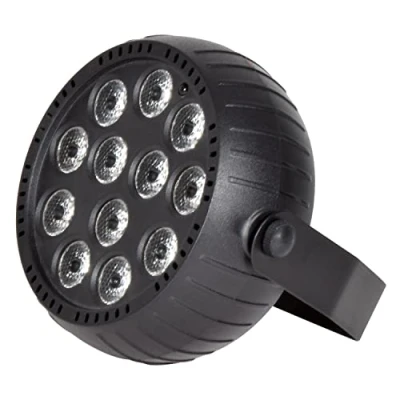 Image of QTX Rechargeable Mini LED PAR Light Powerful 12 x 1.5W LEDs &amp; Up To 6 Hours Life From One Single Charge Black