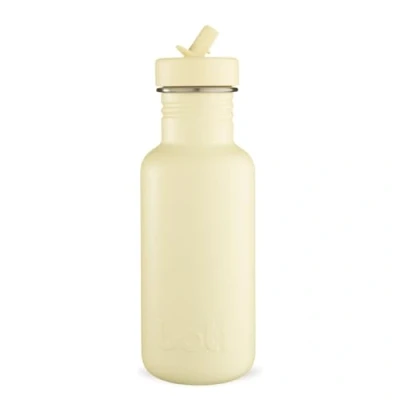 Image of BOTL Tough Canteen Water Bottle with Matching Leakproof Straw Lid, Stainless Steel Bottle, Non Insulated, Eco 500ml (Banana Yellow)