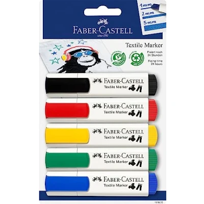 Image of Faber Castell Textile Markers Set of 5
