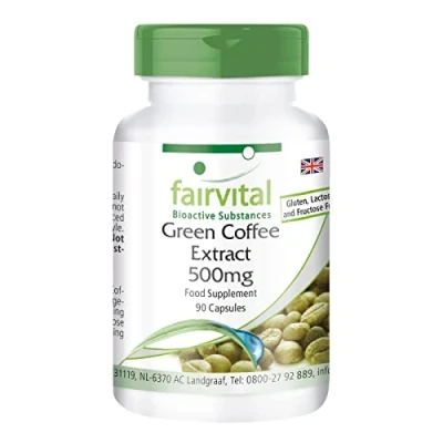 Image of Fairvital Green Coffee Extract 500mg Vegan HIGH Dosage 90 Capsules standardised to 45% chlorogenic Acid