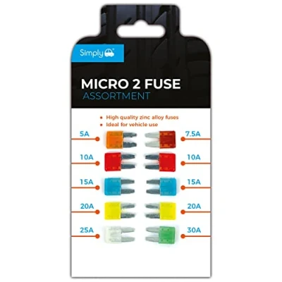 Image of Simply 10 pcs Micro 2 Fuse Assortement 5A, 7.5A, 10A, 15A, 20A, 25A, 30A