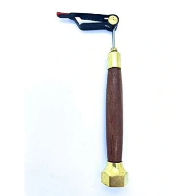 Image of Olax Fly Tying Wooden Handle Rotary Hackle Plier, Fishing
