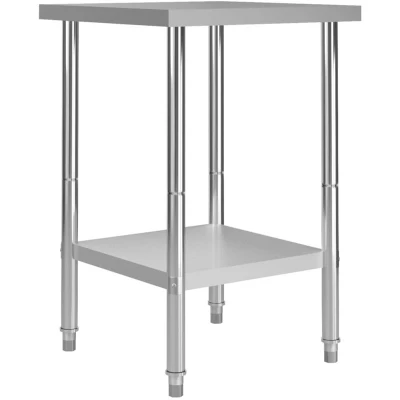Image of vidaXL Kitchen Work Table 60x60x85 cm Stainless Steel
