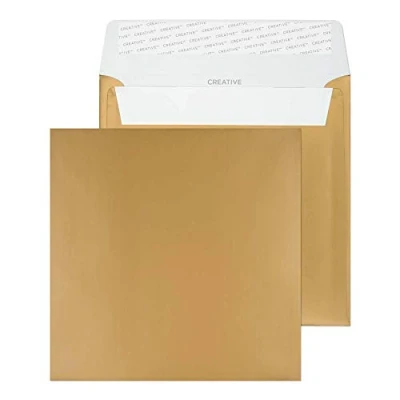 Image of Blake Creative Shine 160 x mm 120 gsm Square Peel &amp; Seal Envelopes (M613) Metallic Gold Pack of 500
