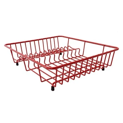 Image of Delfinware Wireware Red Popular Dish Drainer