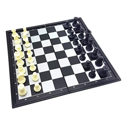 Image of Lexibook, Chessman Classic, Magnetic and Foldable Chess, 32 Pieces, Family Board Game, Black/Grey, CGM320