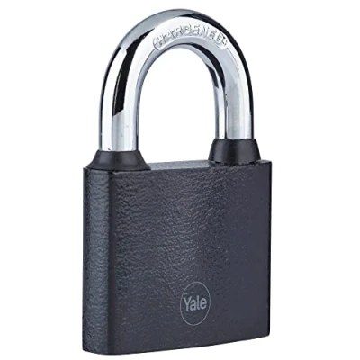 Image of Yale Iron Padlock 60mm Silver Hardened Steel Shackle Indoor use
