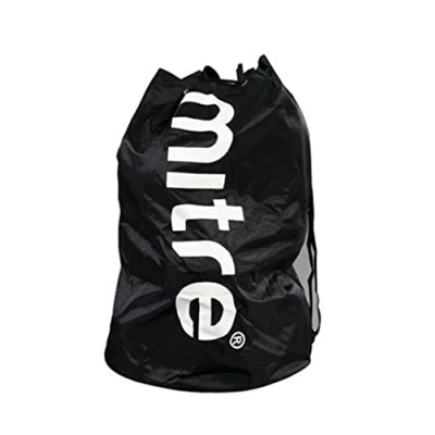 Image of Mitre Football Bag Heavy Duty Adjustable Straps, Black, 8 Balls