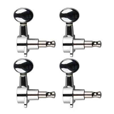 Image of Futheda 4Pcs Sealed Ukulele Tuners String Tuning Pegs Keys Silver Enclosed Locking Machine Heads with Screws Set for 4 Guitar