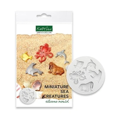 Image of Katy Sue Miniature Sea Creatures Silicone Mould for Cake Decorating &amp; Craft Size 80 x 75 10mm or 3.2 3 0.4 inches
