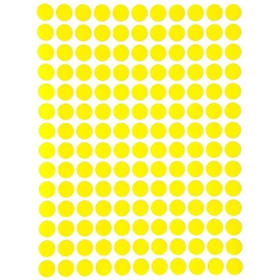 Image of Yellow Sticky Color Coding Labels 1cm 2100 Pack, Round Small Dot Stickers (10mm) by Royal Green