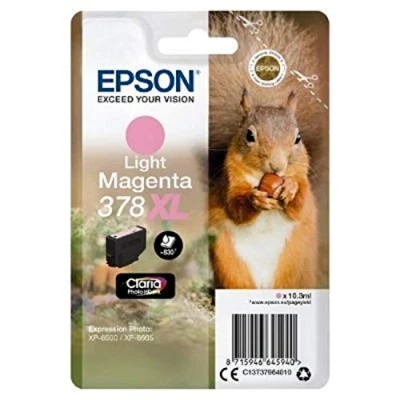 Image of Epson 378XL Light Magenta Squirrel High Yield Genuine, Claria Photo HD Ink Cartridge