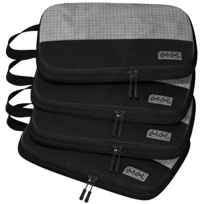 Image of 4pc Medium Compression Packing Cubes for Suitcases Carry on Suitcase Luggage Bags Travel