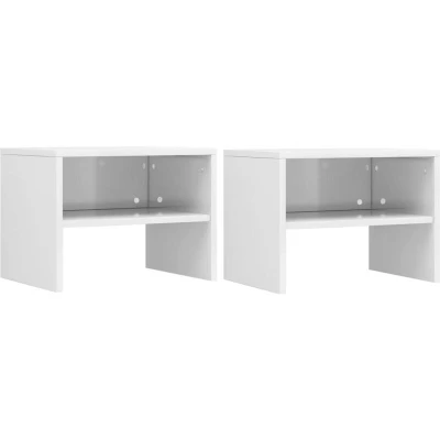 Image of vidaXL Bedside Cabinets 2 pcs High Gloss White 40x30x30 cm Engineered Wood