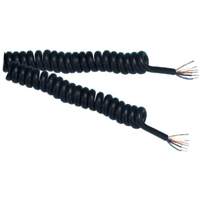 Image of ELECTROVISION Black coiled lead with prepared open ends. 5 Conductors lap screen.