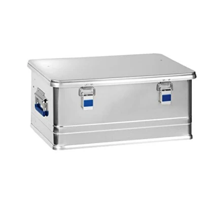 Image of hünersdorff 452150 Aluminium Box Professional 48 Litres Waterproof with Rubber Seal Lightweight Stable Folding Handles Preparation for Locks Silver