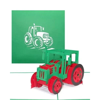 Image of Pop up card &quot;Tractor&quot;, 3D with tractor motif, voucher, gift voucher for travel, birthday