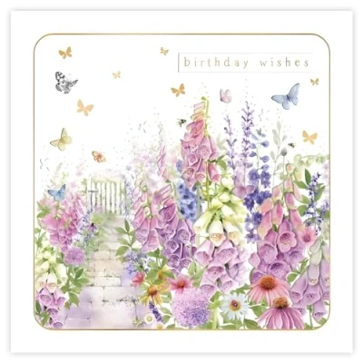 Image of Female Birthday Card for Her General Women Artistic Floral Garden Design Special Finishes Made in the UK Eco Friendly
