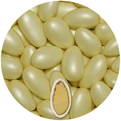 Image of EinsSein 0,5kg Sugared Almonds Conchiglia cream pearl Wedding sugar sweets almond dragees baptism dragee cake balls candy coated sweet for weddings favours gift box sugred fillers chocolate chocolates