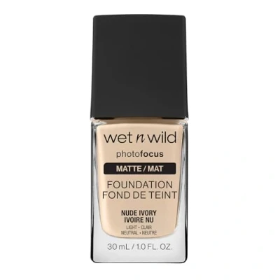 Image of Wet n Wild, Photo Focus Foundation Matte, High coverage with Light adjusting Complex for a White Cast free Effect and Camera ready Makeup, Matte Finish, Vegan, Nude Ivory