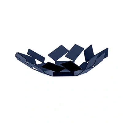Image of Alessi La Stanza Dello Scirocco MT01 DAZ Fruit Basket in Steel Coloured with Epoxy Resin, Blue
