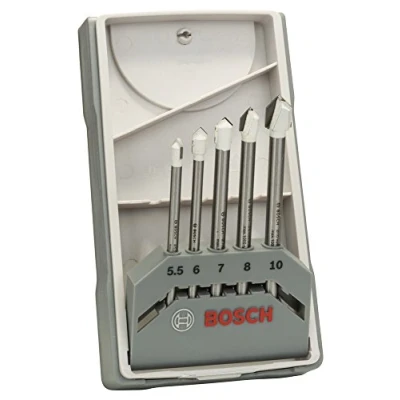 Image of Bosch Professional 5 pcs. CYL 9 SoftCeramic Tile drill Bit Set (for soft ceramic tiles, Ø 5,5 10 mm, Accessories driver)