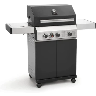Image of CosmoGrill Gas Barbecue 3+1 Premium Black Outdoor BBQ Grill with Sear &amp; Ring Side Burner (Barbecue)