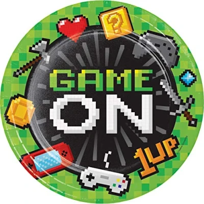 Image of Creative Party Converting Video Game Plate, 8.75&quot;&quot;, Multicolor