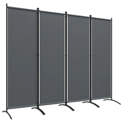 Image of Outsunny 4 Panel Folding Garden Divider, 1.7m Privacy Screen with Wide Feet, Portable Freestanding for Deck, Pool, Hot Tub, Dark Grey