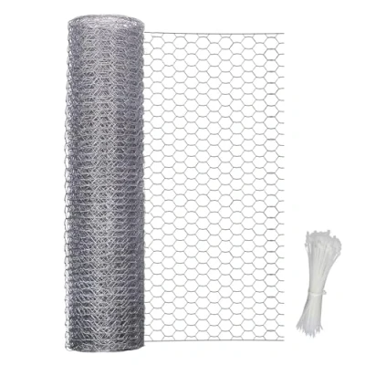 Image of BOAOTX Rabbit Wire 0.4 x 7 m, Chicken Mesh Galvanised Fine Fence, Lightweight for Animal Fences, Garden Project and DIY