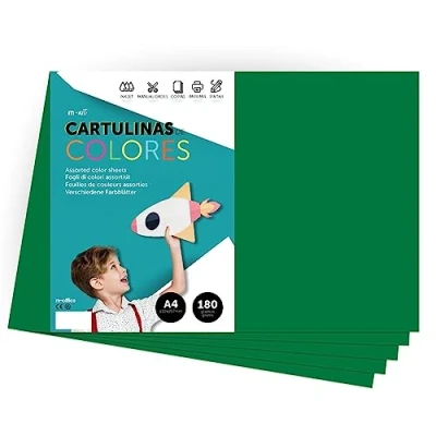 Image of A4 Colour Card Intense Colours 180g for Crafts, Print Your Documents and Creative Designs, Foils · m office (100 Sheets, Dark Green)