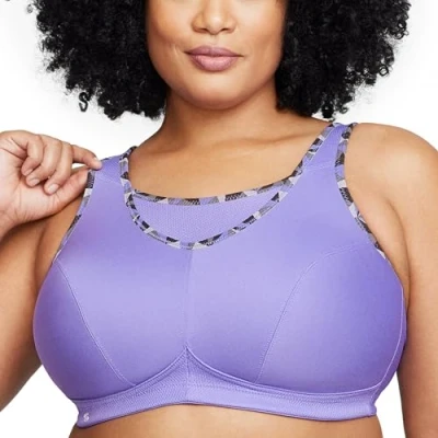Image of Glamorise Full Figure Plus Size No Bounce Camisole Sports Bra Wirefree #1066 Purple
