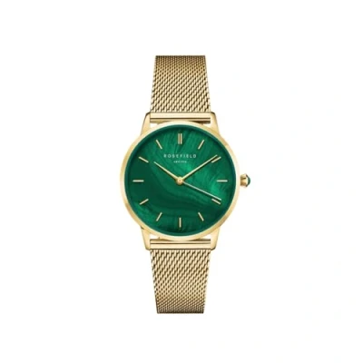 Image of Rosefield Pearl Edit Emerald Green with Dial and 36mm Gold Case PEGMG R10 Stainless Steel, &amp; Green, standard size, Elegant