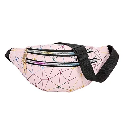 Image of Estwell Bum Waist Bag Festival Fanny Pack 3 Zip Pockets Fashion Waterproof PU Leather Pouch Travel Holiday for Women Ladies Girls