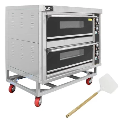 Image of Monster Shop KuKoo Commercial Baking &amp; Pizza Oven, Large Twin Deck Stone Base,