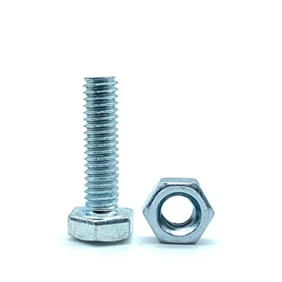 Image of DOJA Barcelona M4 Bolt and Nut 50 Hexagonal Head Screws with x 40 mm Galvanised Steel Bolts Nuts for Service Screws, Metal