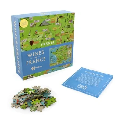 Image of Puzzle Cru Wines Of France 1000 Piece Colourful Jigsaw A Beautiful Gift For Wine Lovers Enjoy Travelling The French Vineyards From Your Own Home.