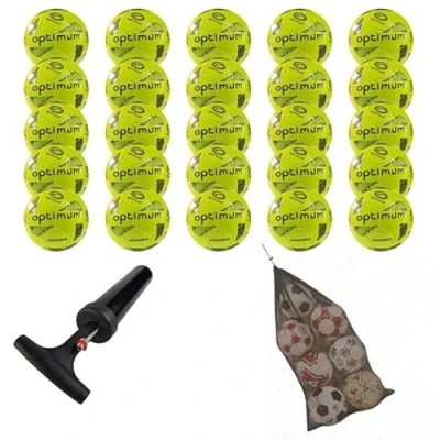 Image of Optimum Classico All Weather Football Ball Stylish, Soft Touch PVC, Even Pressure, Ideal for Training &amp; Matches, Suitable Grounds YELLOW SIZE 4 PK OF 25