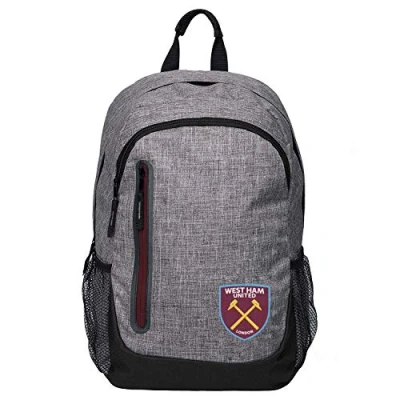 Image of FOCO Football Club Branded Premium Heather Grey Laptop Backpack (West Ham United)