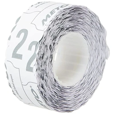 Image of Meto Price Gun Labels (22x12 mm, Single line, White, 12,000 Labels, Permanently Adhesive, for METO, Contact, Sato, Avery, Tovel, Samark etc.)