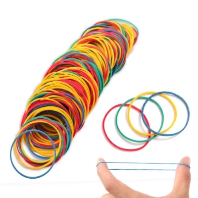 Image of Rubber Bands Coloured Elastic 500PcsThick Natural Heavy Duty Strong for Tie Dye, Hair Home, Pens, Crab,Catapults, Bills, Bank Paper, Office Supplies(38mm)