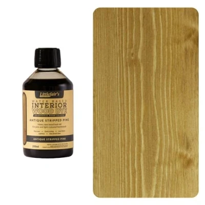 Image of Littlefair&#039;s Wood Stain Water Based 250 ml Indoor Furniture Light &amp; Dark Finishes Special Non Toxic Eco Friendly Formula for Crafts Color: Antique Stripped Pine
