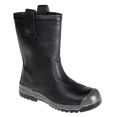 Image of Portwest Steelite Rigger Boot S1P CI (With scuff cap), Size: 39, Colour: Black, FW13BKR39