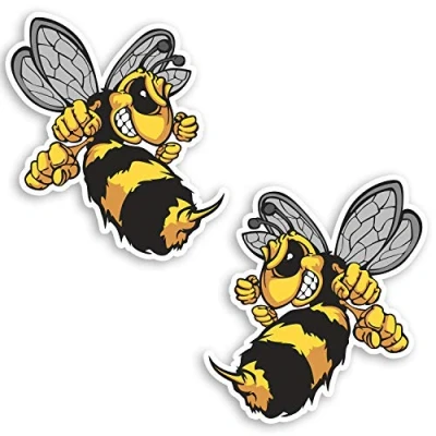 Image of 2 x 10cm Wasp Bee Hornet Vinyl Stickers Laptop Bike Car Sticker #34668 (10cm Tall)