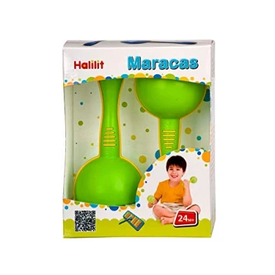 Image of Halilit MPB369 Maracas. Brightly Coloured Rattle Shaker Traditional Musical Instruments with Textured Grip for Infants and Toddlers. 2+ (colours vary)