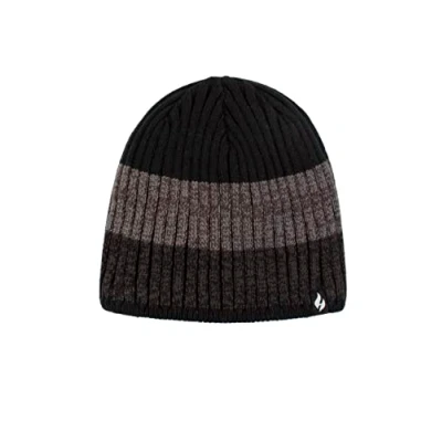 Image of Mens 1 Pack SOCKSHOP Heat Holders Linden Stripe Hat Black One Size