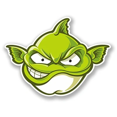 Image of 2 x Angry Fish Fishing Sticker Car Bike Laptop Decal Box Funny #4201 (10cm Wide 7.5cm Tall)